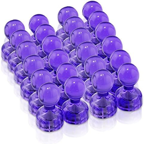20 Purple Magnetic Push Pins- Perfect Magnets for Fridge, Calendars, Whiteboards, and Maps