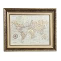 Classic World Map Under Glass