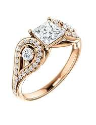 14K Rose Gold Round Cut Diamond Ring -- LIFETIME WARRANTY