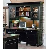 Chocolate and Cherry Computer Credenza with Hutch Chocolate/Cherry