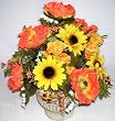 16" Sunflower & Poppy Silk Floral Arrangement