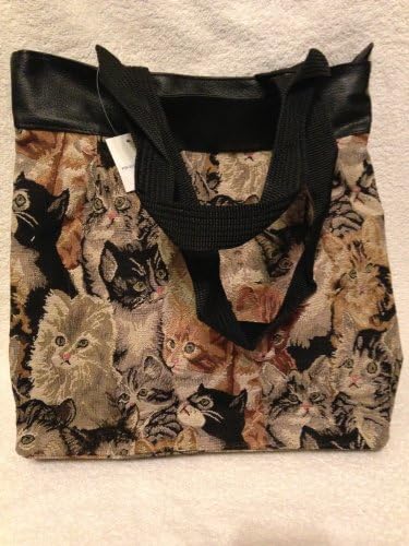 Day Bag, Purse Has Pattern of Cats All Over