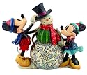 JIM SHORE DISNEY Mickey and Minnie Building Snowman 2009