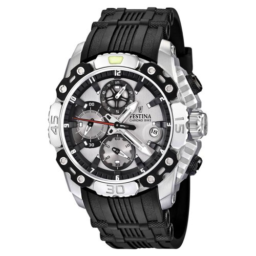 Festina Mens F165431 Black Rubber Quartz Watch with Grey Dial