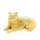 ネコ（猫）（くつろぎ姿） 22ct ゴールドプレート イギリス製 アニマル アート フィギュア コレクション