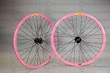 Velocity Deep V Track Wheels PINK Fixed Gear 700c