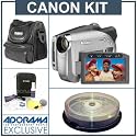 Canon DC 22 Slim DVD Camcorder Kit, - Refurbished - with Camcorder Case, Mini DVD-R,1.4 GB,10 Disc Pack, Professional Lens Cleaning Kit