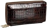 51IioiNhD9L. SL160  Tusk Croc Embossed Double Zipper Clutch Wallet