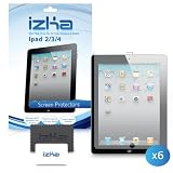 Displayschutzfolien für iPad 2 / 3 (inkl. Mikrofaser-Reinigungstuch und Karte zum Anbringen) 6 Stück