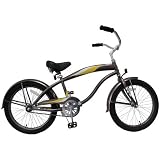 GreenLine BC-2006-BK-RD Kids Bikes Black with Red Wheels Boys Beach Cruiser 20 inch Extended Frame - Seat colors may vary.