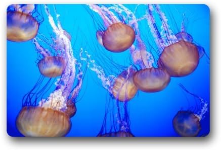 The Undersea World Wonderful Jellyfishes Door Mat Rug Indoor/Outdoor/Front Door/Bathroom Mats Bedroom Doormat 23.6"(L) x 15.7"(W)