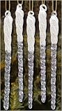 Review Kurt Adler  / Pack of 12 Clear & Frosted Glass Icicle Christmas Ornaments 5.25