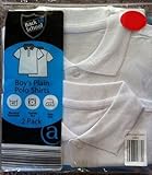 Boys Pack Of 2 School White Short Sleeve 100 % Cotton Polo Shirt Uniform 10-11 Years