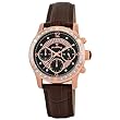 JBW-Just Bling Womens JB-6237-L "Venus" Rose Gold Brown Designer Leather Diamond Watch