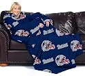 New England Patriots Adult Comfy Throw Blanket with Sleeves