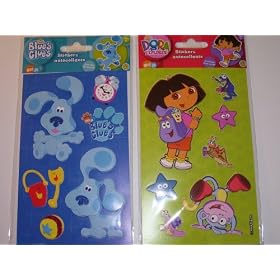Blues Clues and Dora the Explorer Stickers (Sold As a Set) by