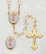 Crystal Rosary - Divine Child - 7mm Crystal Beads - 21in. Gold Chain - Center Piece with Matching Lapel Pin - Gift Box Included - IMPORTED FROM ITALY