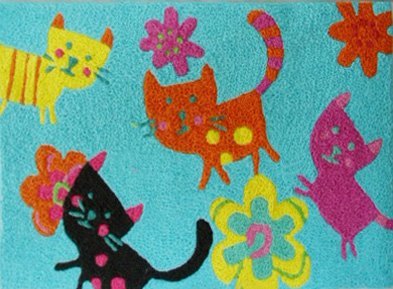 Jelly Bean Area Rug - Funny Felines Rug - Machine washable indoor/outdoor area rug