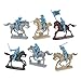 Civil War Charging Cavalry Plastic Army Men: LIGHT BLUE Set of 6 54mm Figures and 6 Horses - 1:32 scale