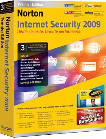Norton Internet Security Premier 2009 + Norton Ghost 12  (3 Postes / 1 An)