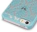 GreatShield TACT Series Design Pattern Rubber Coating Ultra Slim Fit Hard Case Cover for Apple iPhone 5 / 5S (Damask - Teal)