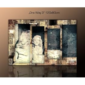 Image Photo sur toile (one_way_3_120x80cm) Tableau abstrait quatre pi�ces Art Tableaux pour le mur, encadr�s, pr�ts � poser, tout les images sur ch�ssis g�ant bois v�ritable D�coration de la Maison