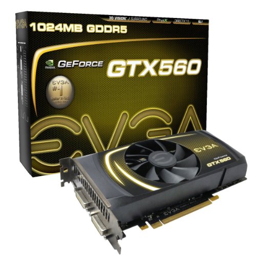 EVGA NVIDIA GeForce GTX560 Grafikkarte (PCI-e, 1GB GDDR5 Speicher, 2x DVI, Mini HDMI) Preisvergleich