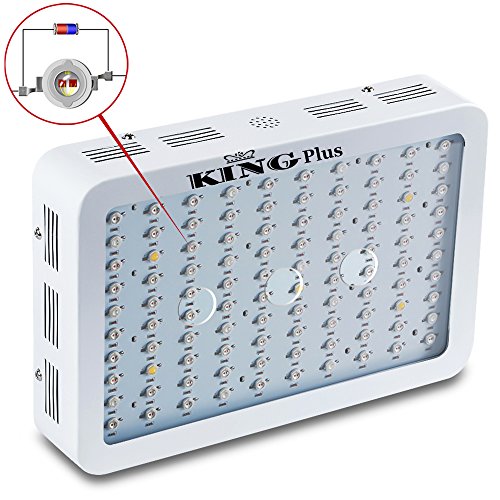 King Plus 1200w/1000w/800w/600w Double Chips LED Grow Light Full Specturm for Greenhouse and Indoor Plant Flowering Growing (10w Leds)
