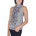 Juniors' Xhilaration® Sleeveless Ruffle Top - White/Black