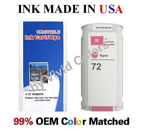 New compatible #72 ink cartridge for HP Designjet T610/620/770/1100/1200- Magenta(C9372A)