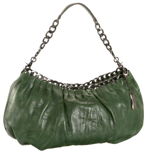 DKNY Hobo Handbag - burnished leather, green