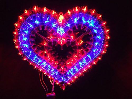 Adsled 33cm Big Love Heart Outdoor Decorative Led Flash Lights Window Decoration Lights Wedding Bows Activities Decoration