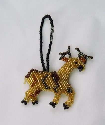 NewWorldArtisans Hand Beaded Reindeer Ornament from Guatemala