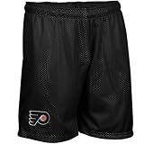 NHL Philadelphia Flyers Black Team Applique Mesh Shorts (Small)