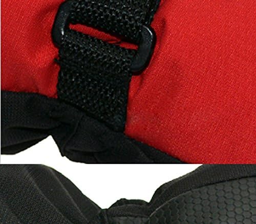 Kk 100 Professional Waterproof Warm Gloves Autumn and Winter Outdoor Sports Ski Gloves (Black&Red, Large)