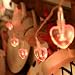 Guirlande � piles, 10 coeurs LED rouges