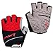 ROVOS Mountain Biking Gloves Men Half Finger Gel Padded Biking Gloves Breathable Red Gloves(Red,Medium)