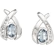 14K White Gold Aquamarine and Diamond Earrings
