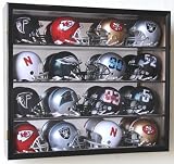 Riddell Mini Helmet Display Case Cabinet Wall Rack w/UV Protection & Mirror Back