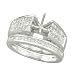 Jewelry : 14K White Gold 1.12 ct. Princess Cut Diamond Semi Mount Engagement Set