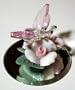 Crystal Butterfly on Ceramic Flowers