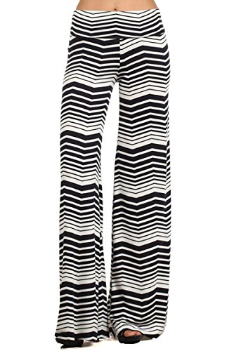 Women's Magenta Striped Print Loose Maxi Pants