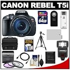 Canon EOS Rebel T5i Digital SLR Camera & EF-S 18-135mm IS STM Lens with 64GB Card + Battery + Case + Flash + 3 UV/FLD/CPL Filters + Tripod + Accessory Kit
