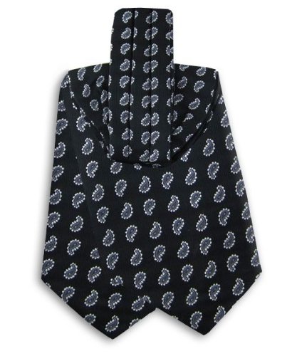 Men's - Black - Gray - Silver - Silk Pattern Ascot