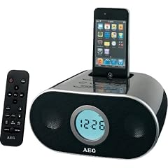 AEG SRC 4333 IP Radiowecker (LCD Display, UKW-Tuner, Apple iPod Dock) schwarz