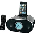 AEG SRC 4333 IP Radiowecker (LCD Display, UKW-Tuner, Apple iPod Dock) schwarz