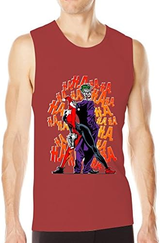 Custom DC Comics Harley Quinn And Joker Red Tank Top