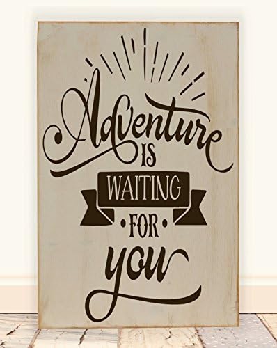 Adventure is Waiting For You Wooden Vinyl Sign 12" x 18".