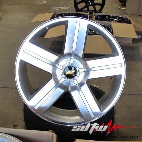 26" Texas Edition Style CV84 Rims fits Tahoe Sierra Denali Silver Wheels