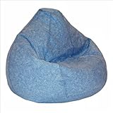 IMAGE OF American Furniture Print and Plush Kids Large Bean Bag, Denim
